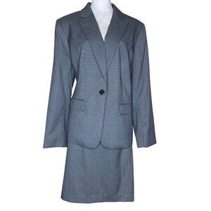 Jones New York Blue 2Pc Skirt Blazer Suit Set Plus Size 16W Career Professional